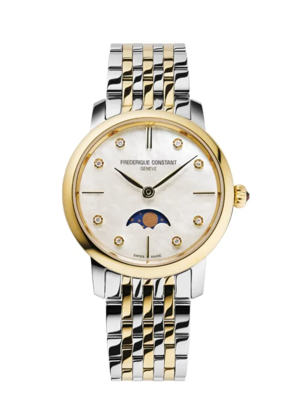Sale Slimline Ladies Moonphase FC-206MPWD1S3B DAMES Dames Horloges