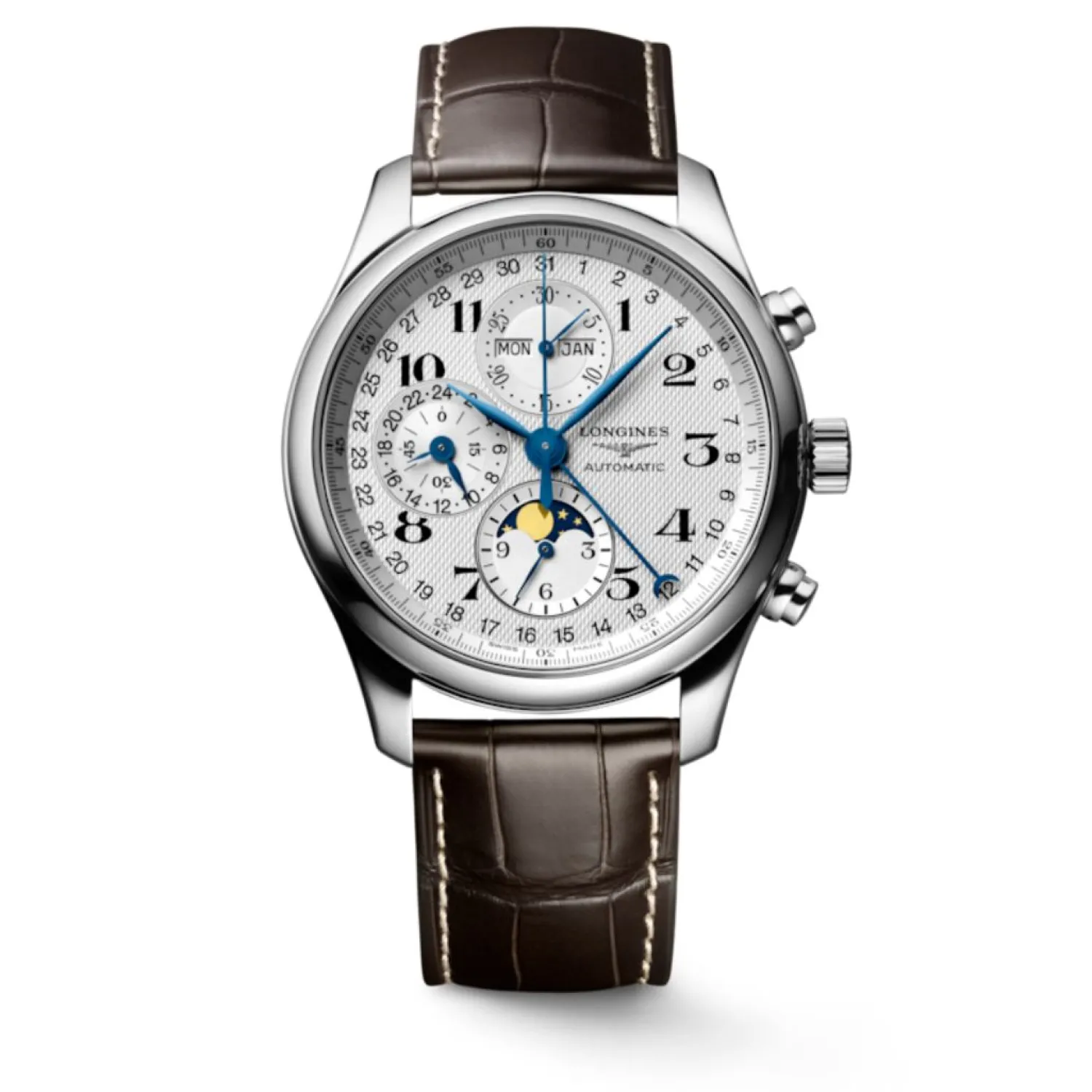 longines_master_collectio_0-7.webp Outlet Master Collection Chrono Moonphase L2.773.4.78.3 Heren Heren Horloges | Chronograaf Horloges