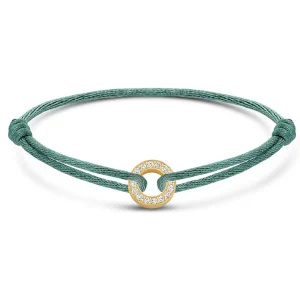 New Circle of Love Pavé armband op satijn Armbanden | Diamanten En Parels