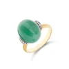 Fashion Amuleti ring groene aventurijn AS1-603 Kleuren En Edelstenen | Goud Geel