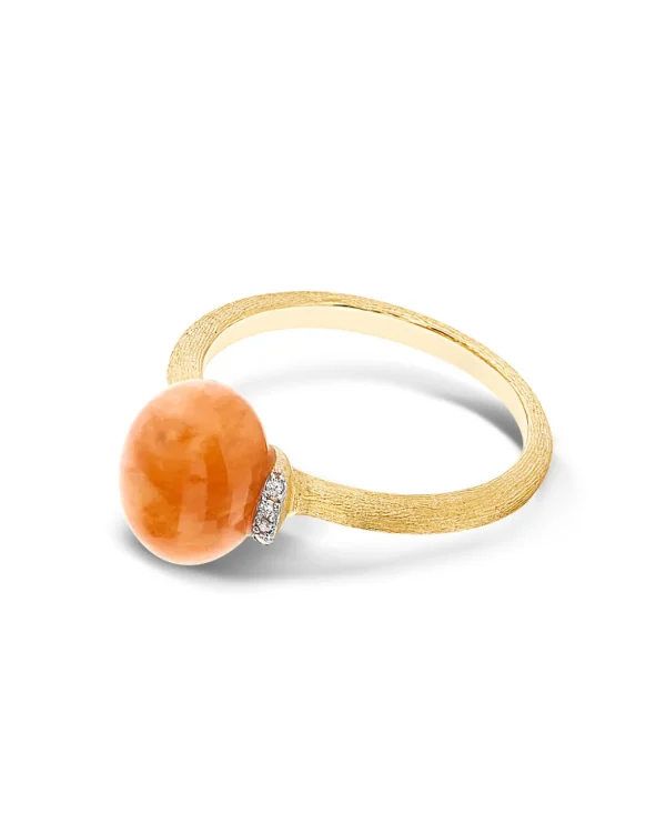 Fashion Amuleti ring oranje aventurijn AS5-603 Diamanten En Parels | Kleuren En Edelstenen