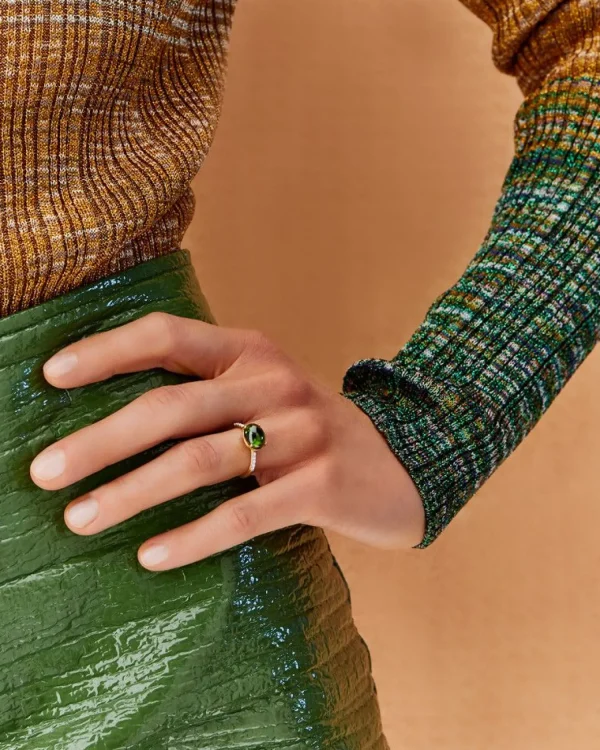 Clearance Dancing in the Rain Ring met Groene Toermalijn AS7-598 Diamanten En Parels | Kleuren En Edelstenen