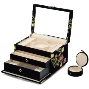 Discount WOLF Zoë juwelen box donker blauw - 393116 Bijouboxen En Etuis